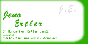 jeno ertler business card